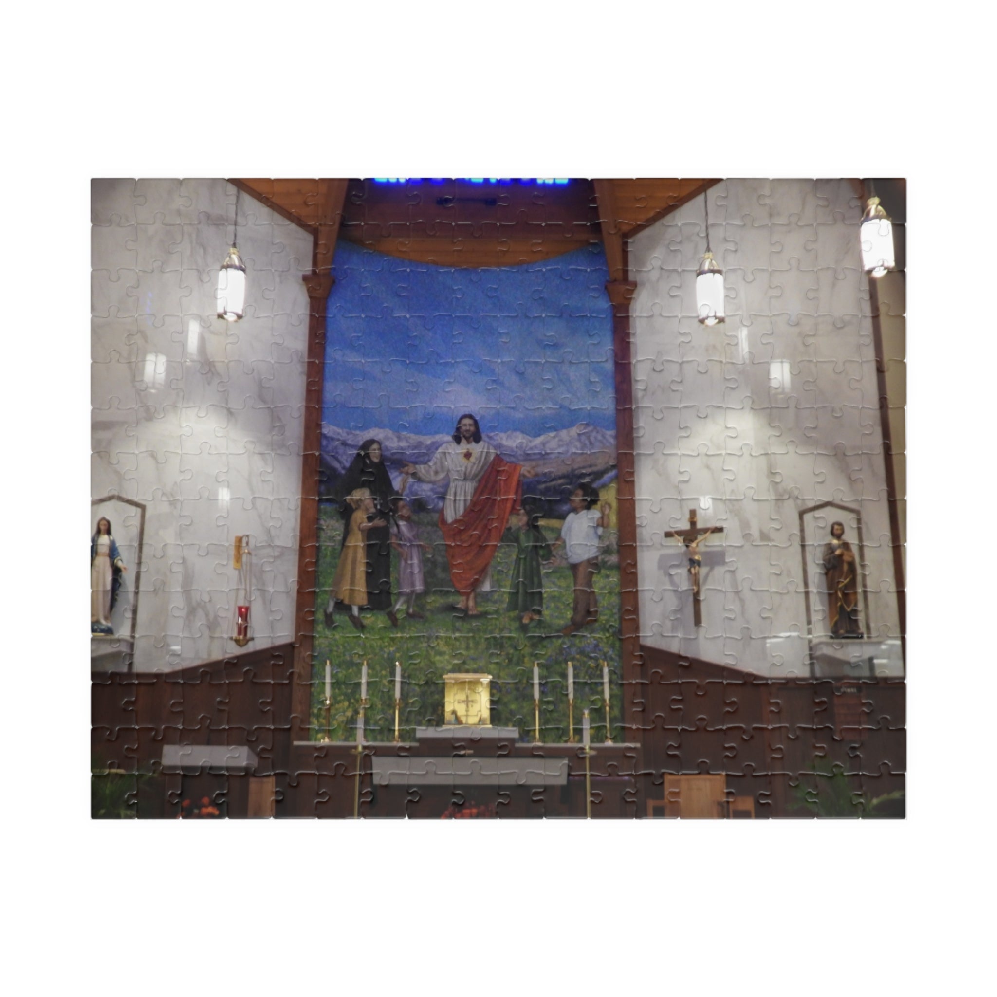 Shrine of Mother Cabrini Altar Puzzle — Religious Scenic Jigsaw (252–1014 pcs)
