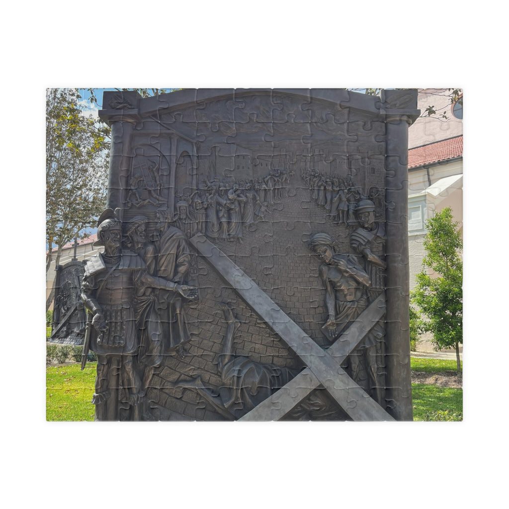 Historic Bronze Relief Photo Puzzle — Cathedral Monument Jigsaw (110–1014 pcs)