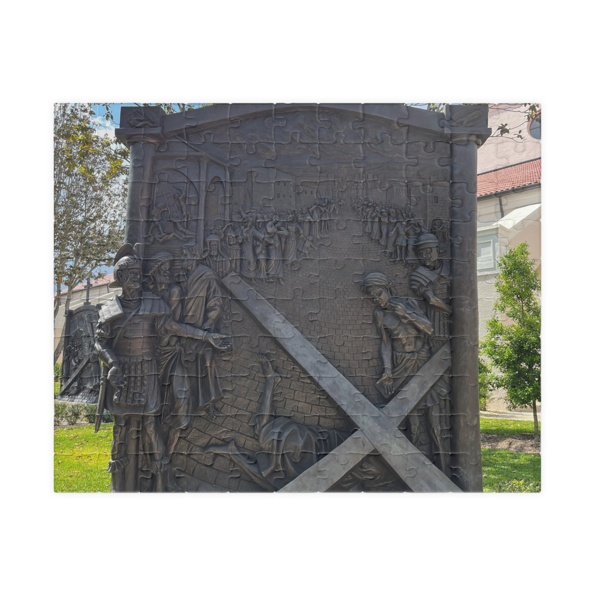 Historic Bronze Relief Photo Puzzle — Cathedral Monument Jigsaw (110–1014 pcs)