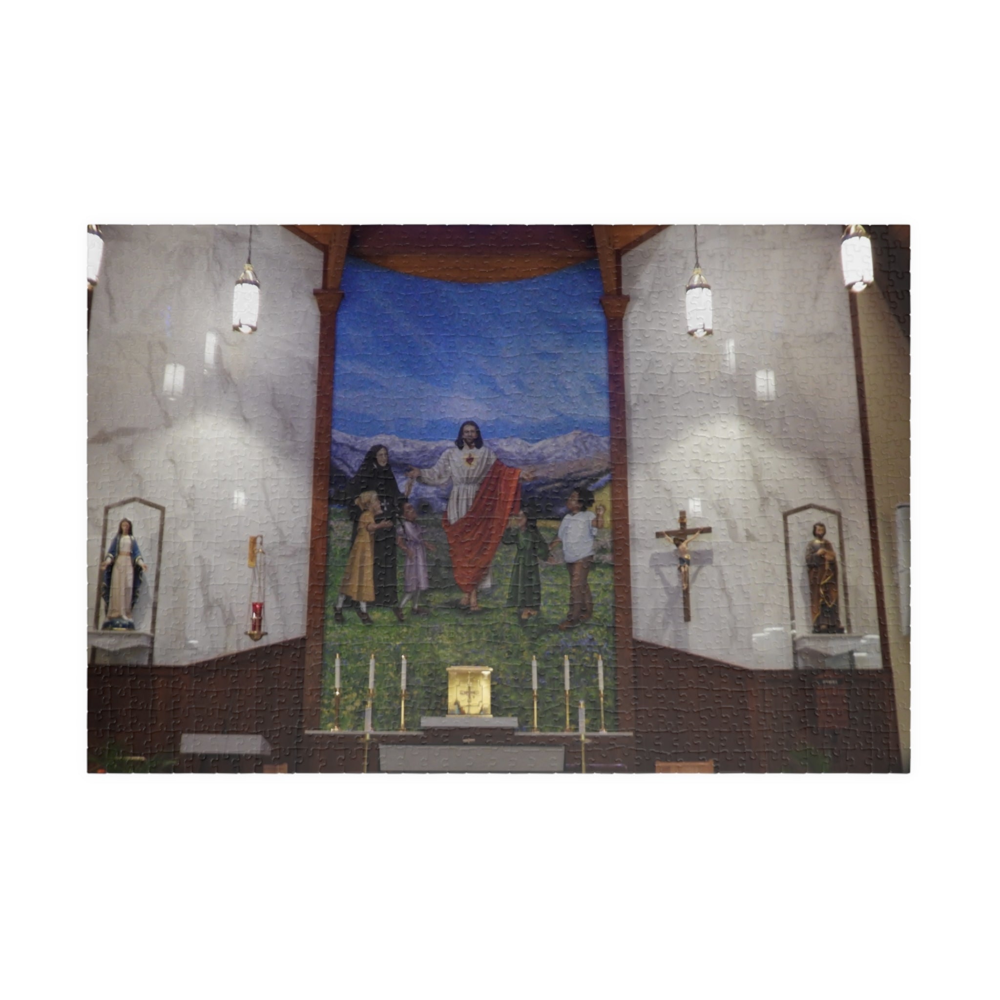 Shrine of Mother Cabrini Altar Puzzle — Religious Scenic Jigsaw (252–1014 pcs)