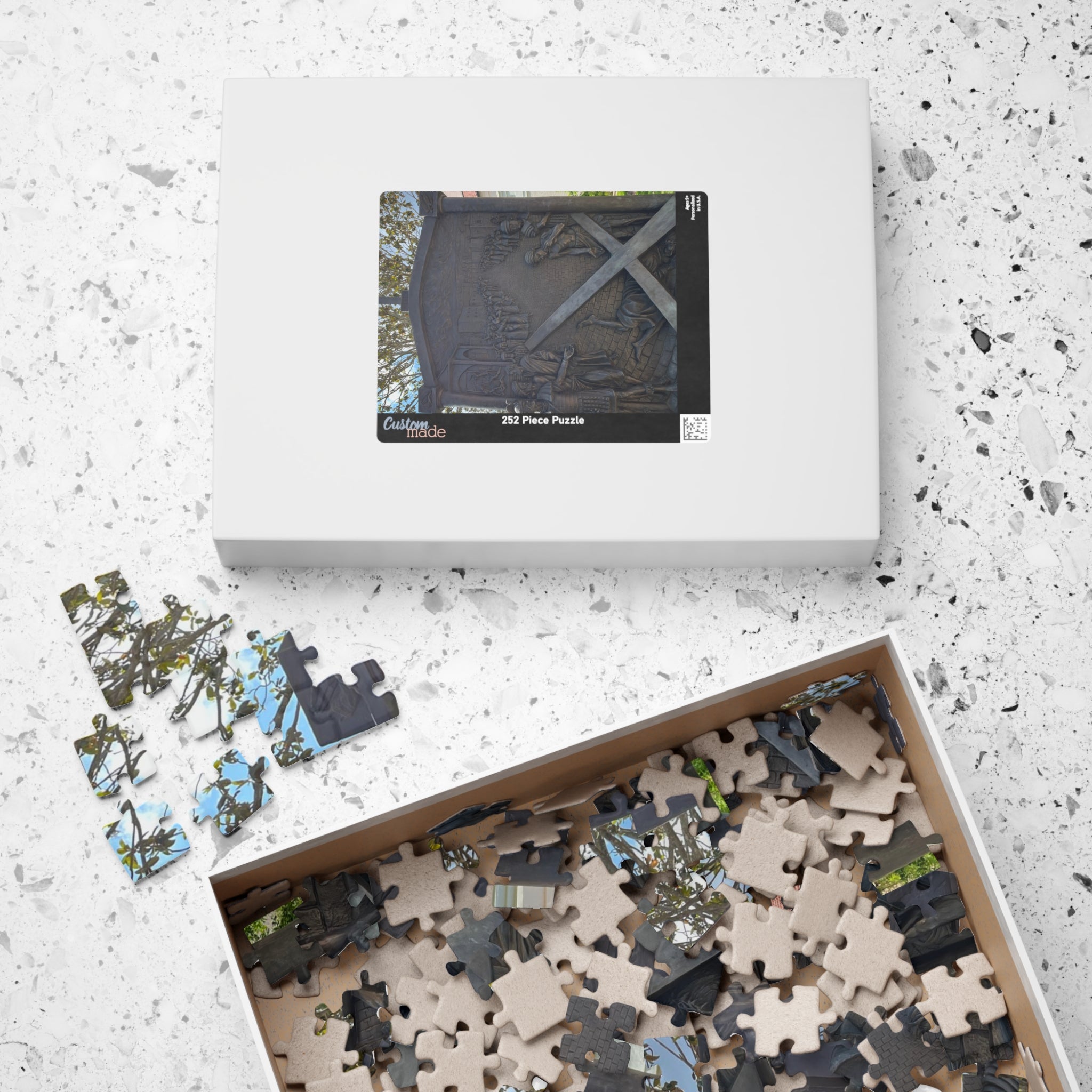 Third Station of the Cross, Jesus falls for the first time Puzzle — Church Relief Artwork Jigsaw (110–1014 pcs)