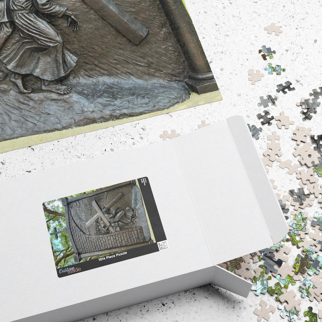 The Fifth Station of the Cross Puzzle, Where Simon of Cyrene is Made to Help Jesus Bear the Cross — Religious Christian Jigsaw (252/520/1014 pcs)