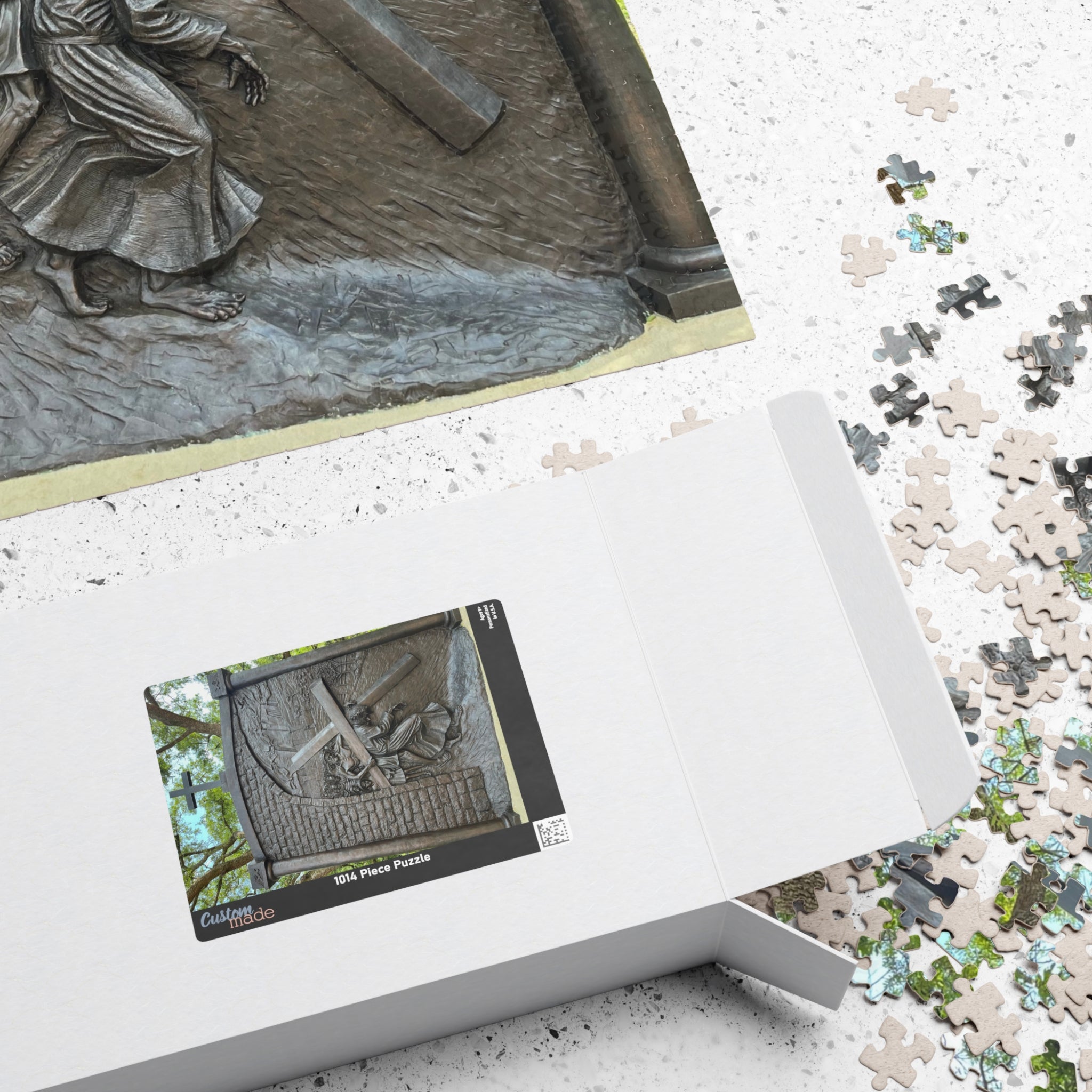 The Fifth Station of the Cross Puzzle, Where Simon of Cyrene is Made to Help Jesus Bear the Cross — Religious Christian Jigsaw (252/520/1014 pcs)
