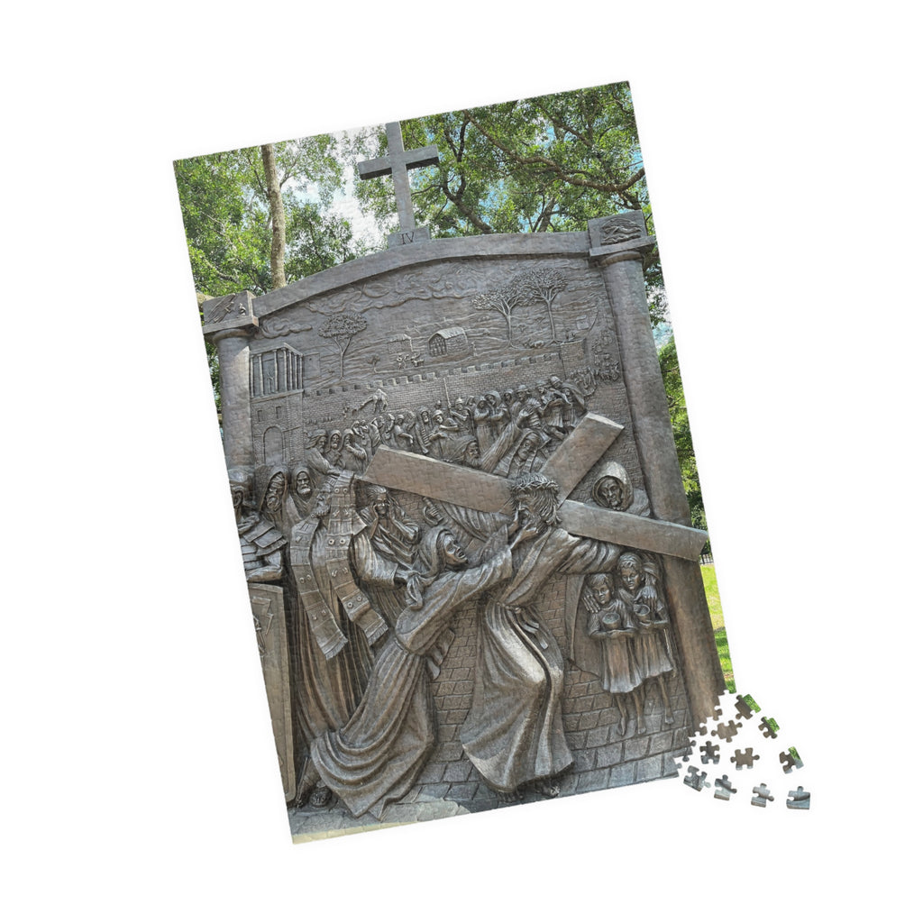 fourth Station of the Cross, where Jesus meets his Mother Religious Puzzle — Jesus Carrying the Cross (252–1014 pcs)