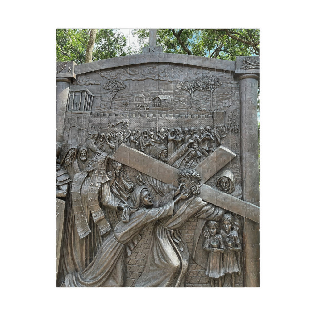 fourth Station of the Cross, where Jesus meets his Mother Religious Puzzle — Jesus Carrying the Cross (252–1014 pcs)