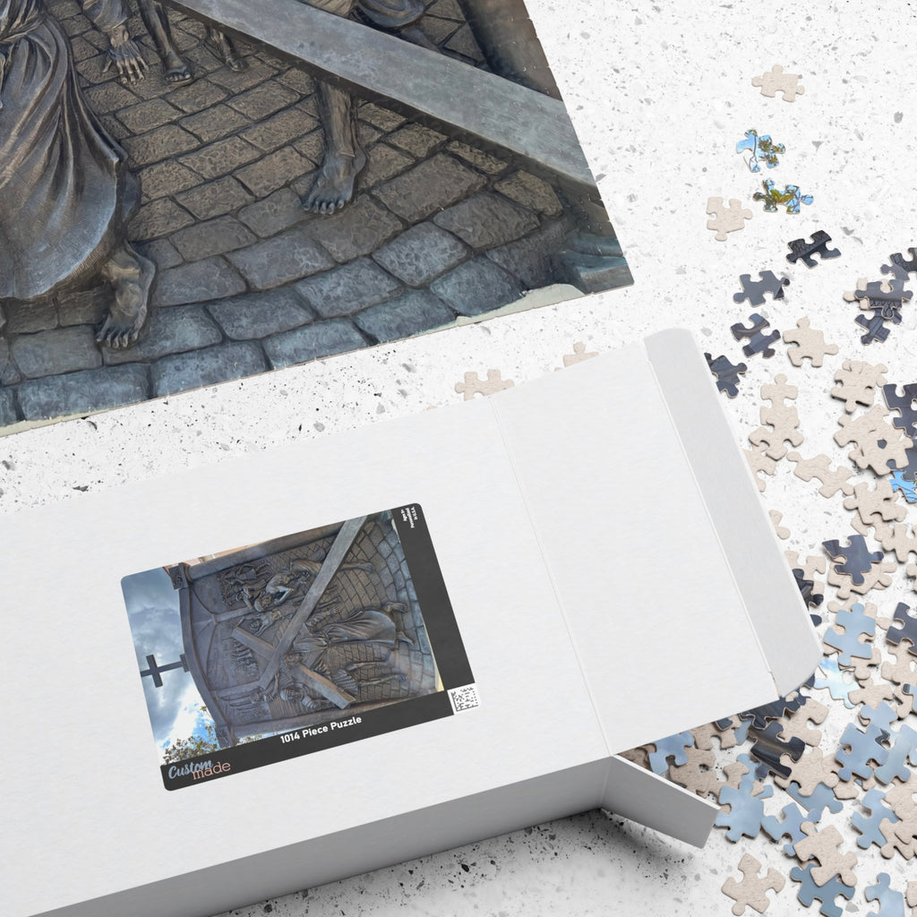 Second Station of the Cross, Jesus carrying the Cross Puzzle — Wooden Christian Faith Jigsaw (110/252/520/1014 pcs)