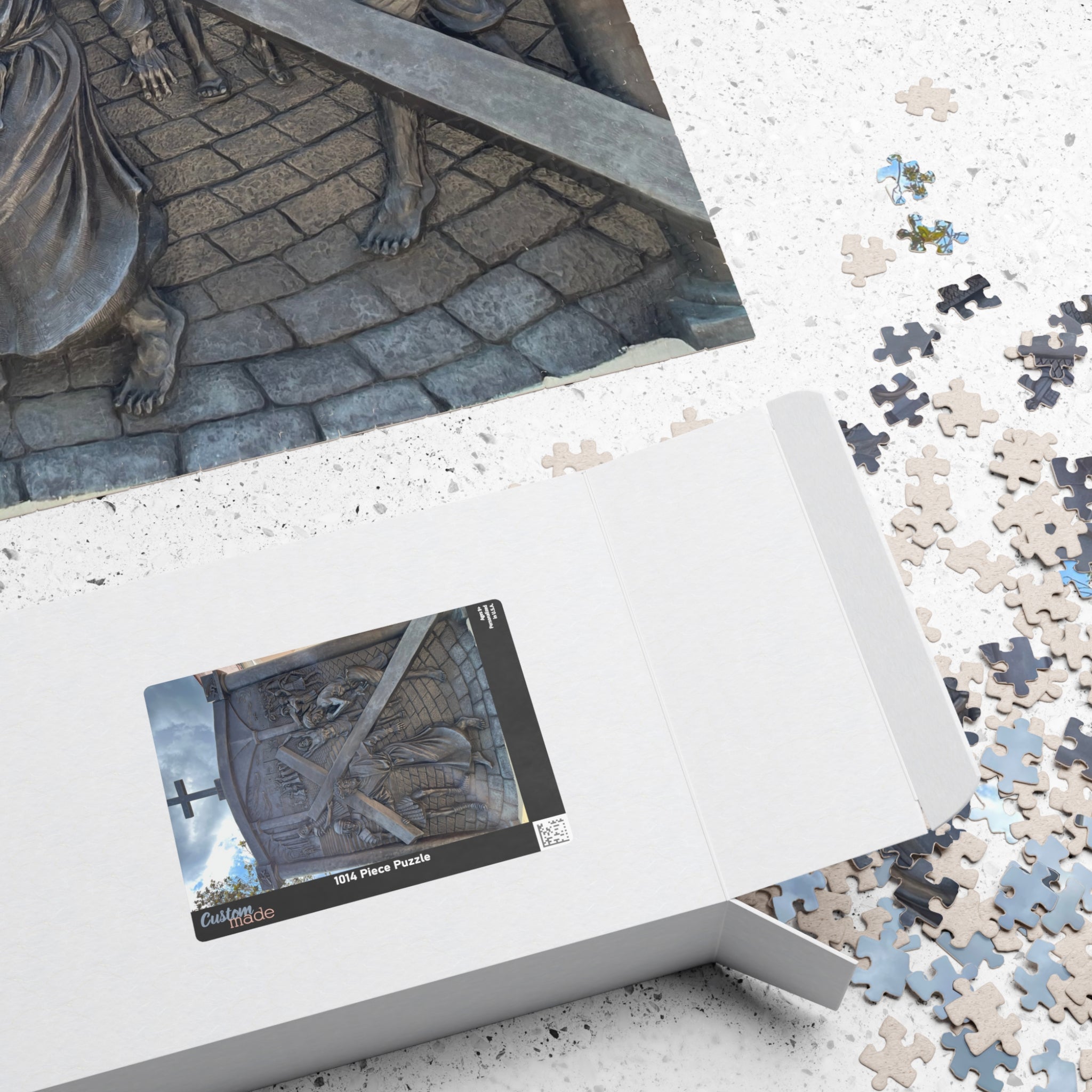 Second Station of the Cross, Jesus carrying the Cross Puzzle — Wooden Christian Faith Jigsaw (110/252/520/1014 pcs)