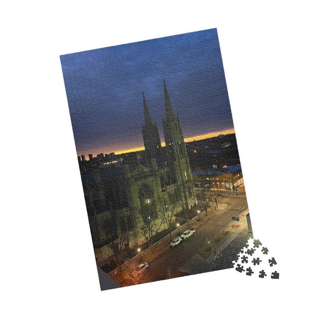 Cathedral at Dusk Jigsaw Puzzle — 110/252/520/1014-Piece Scenic Puzzle