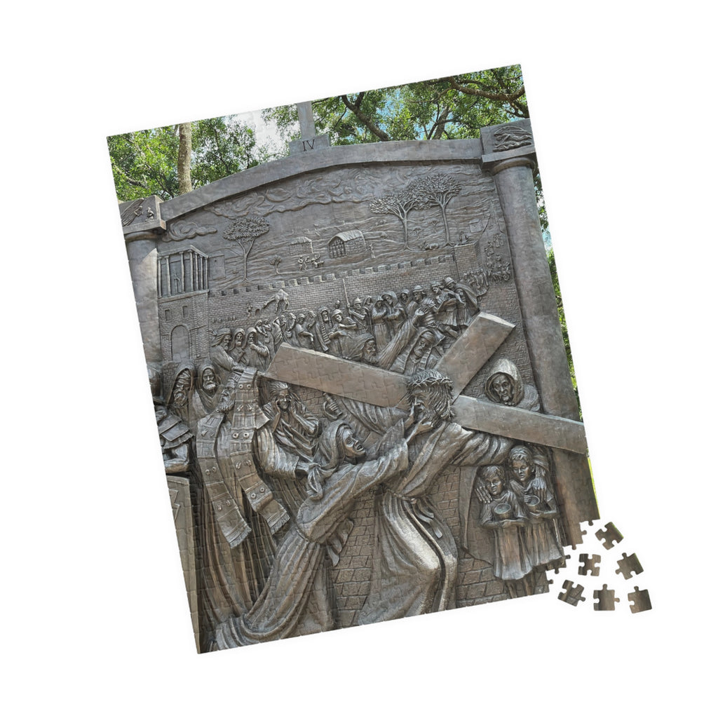 fourth Station of the Cross, where Jesus meets his Mother Religious Puzzle — Jesus Carrying the Cross (252–1014 pcs)