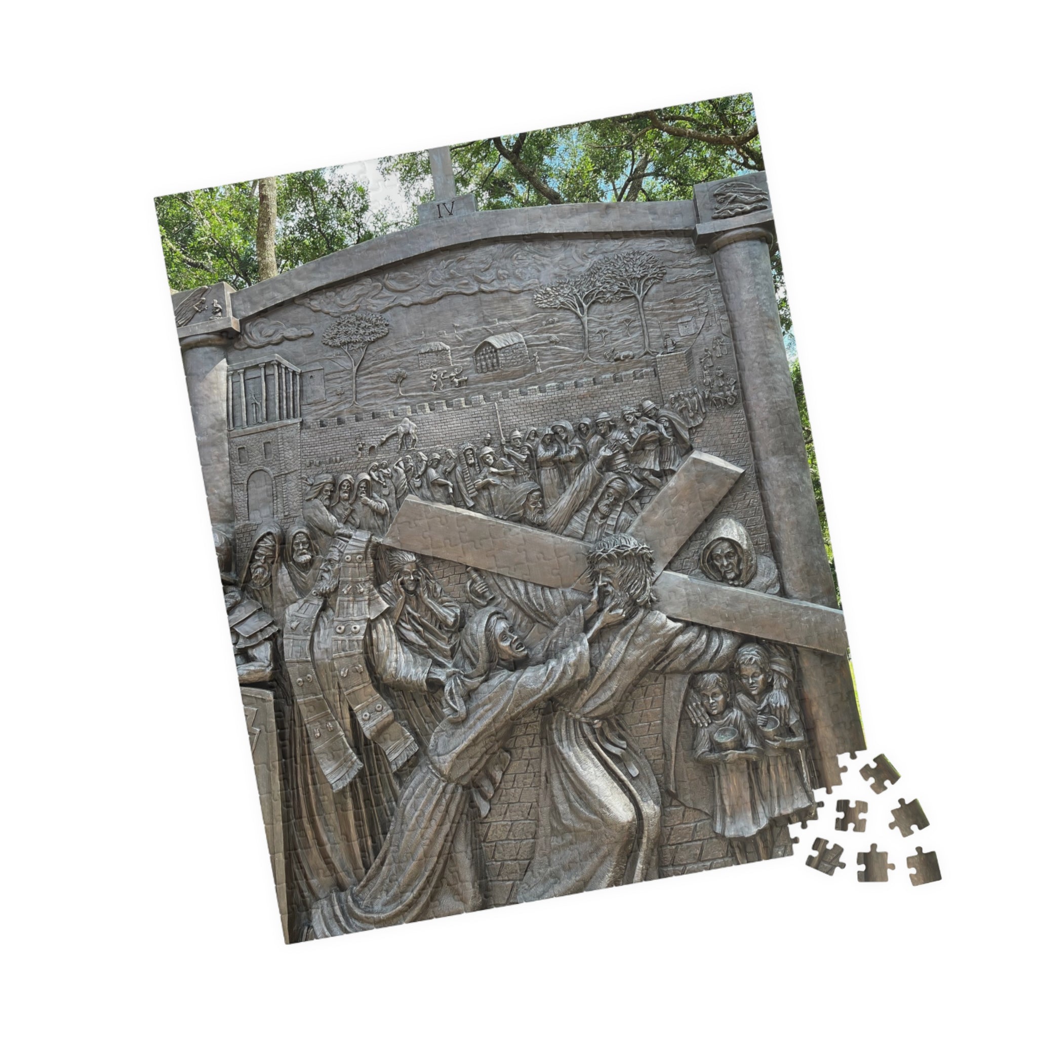fourth Station of the Cross, where Jesus meets his Mother Religious Puzzle — Jesus Carrying the Cross (252–1014 pcs)