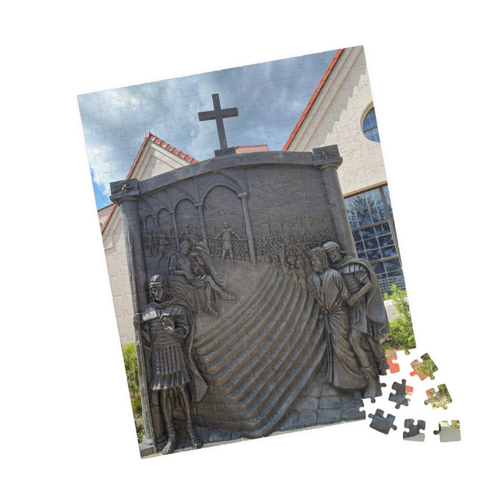 The first Station of the Cross, Jesus is condemned to death — Bronze Cross Memorial Jigsaw (110–1014 pcs)