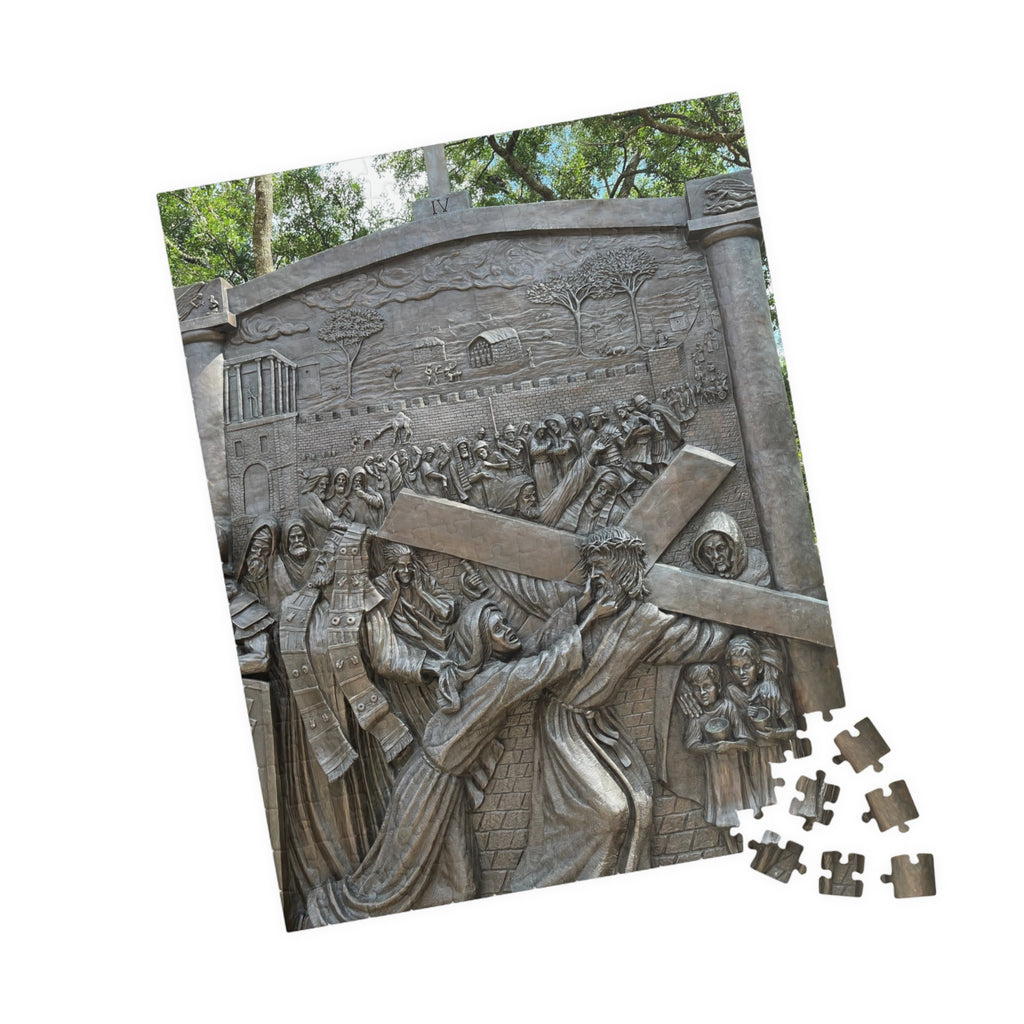 fourth Station of the Cross, where Jesus meets his Mother Religious Puzzle — Jesus Carrying the Cross (252–1014 pcs)
